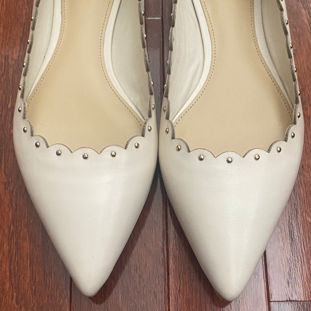 Coach Jill Soft Shine Calf Flats in Ivory - Picture 11 of 14